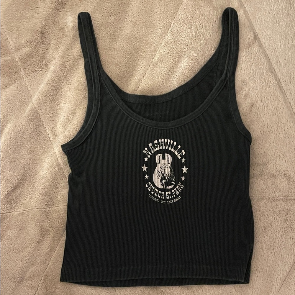 Black Nashville Brandy Melville Graphic Tank Top